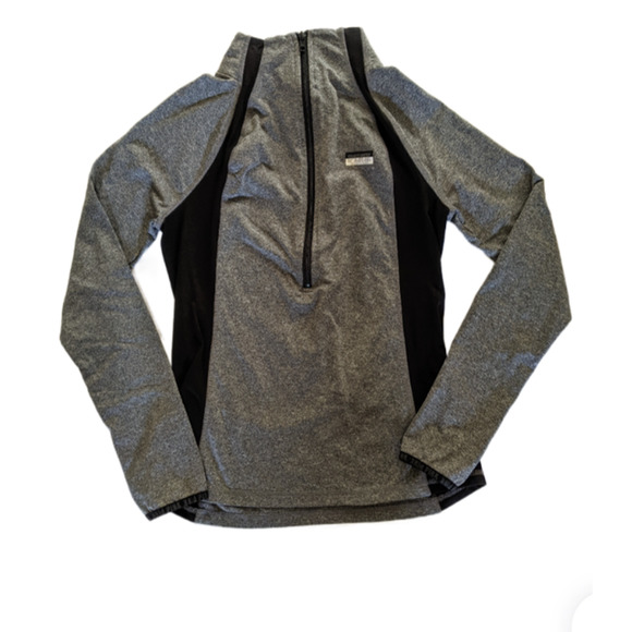 Victoria Secret Pink Ultimate Half Zip Pullover Women S Small Gray Black LOGO - Picture 2 of 7